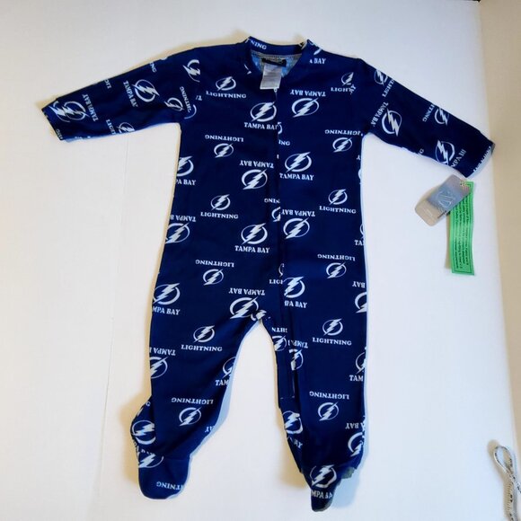 Tampa Bay Lightning Infant 18M Footed Pajamas NHL Licensed Flame Resistant Blue - Picture 1 of 11